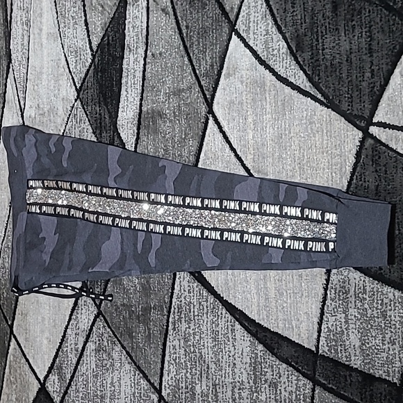 PINK Victoria's Secret Pants - VS PINK 2018 SEQUINS CAMO LOGO JOGGERS